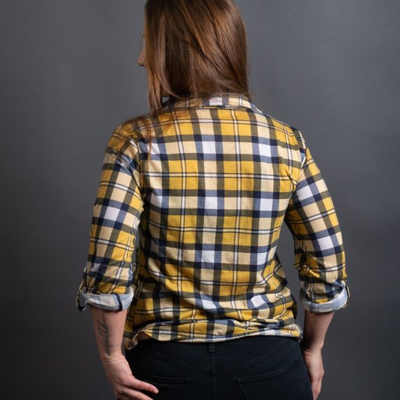 Yellow Blue Tie Flannel by Passport - Picture 6 of 10